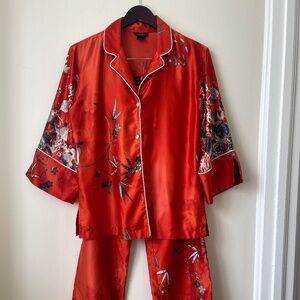 Natori Burnt Orange Satin Pajamas